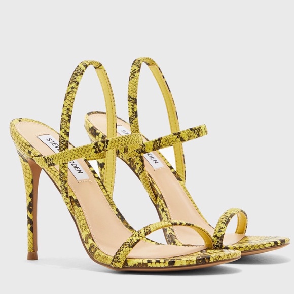 Steve Madden Gabriella heels yelllow snake - Picture 1 of 5